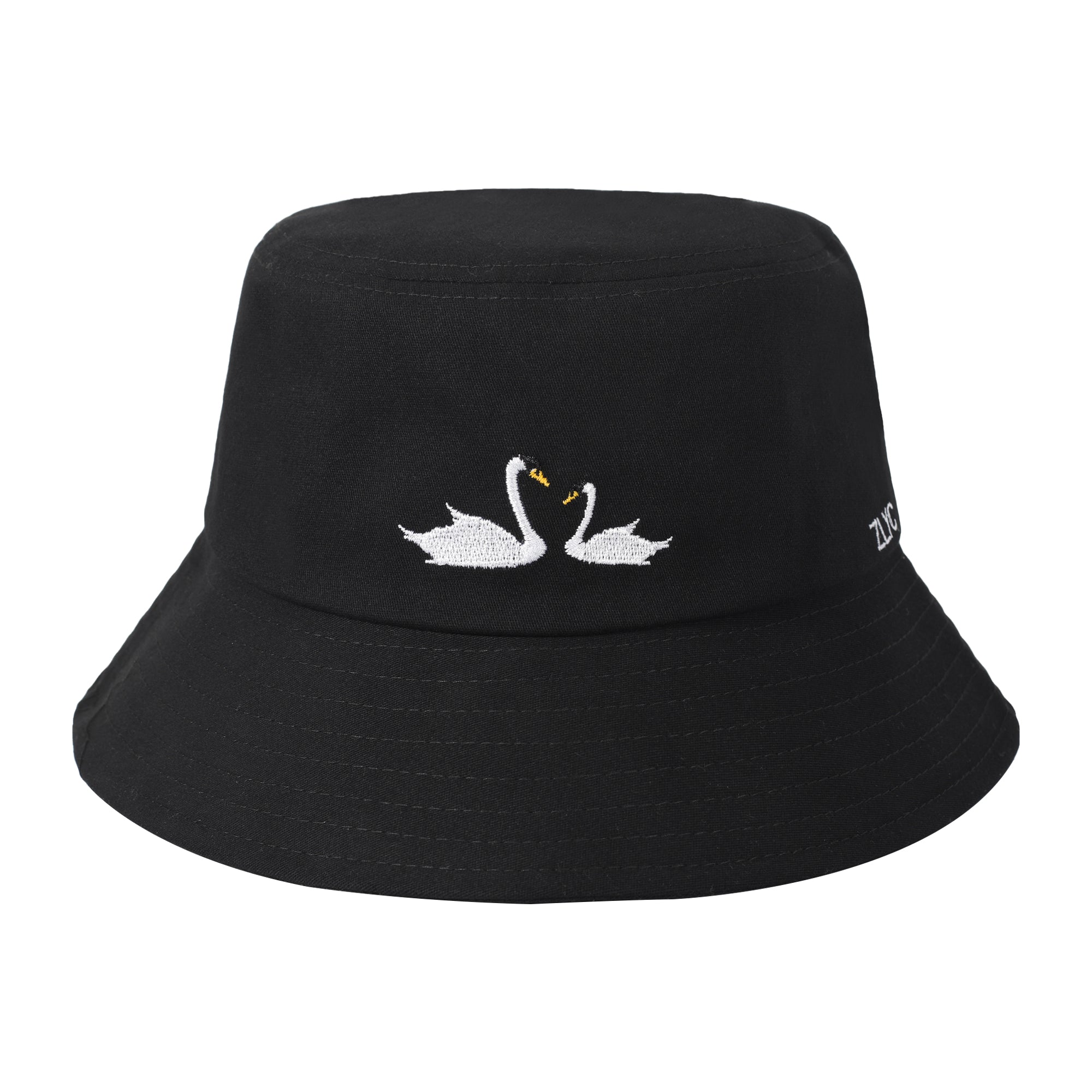 Embroidered Swan Bucket Hat