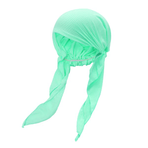 ZLYC Chemo Headwear Pre Tied Head Scarf Headwraps Lightweight Turban Beanie Cap for Women (Solid Mint Green)