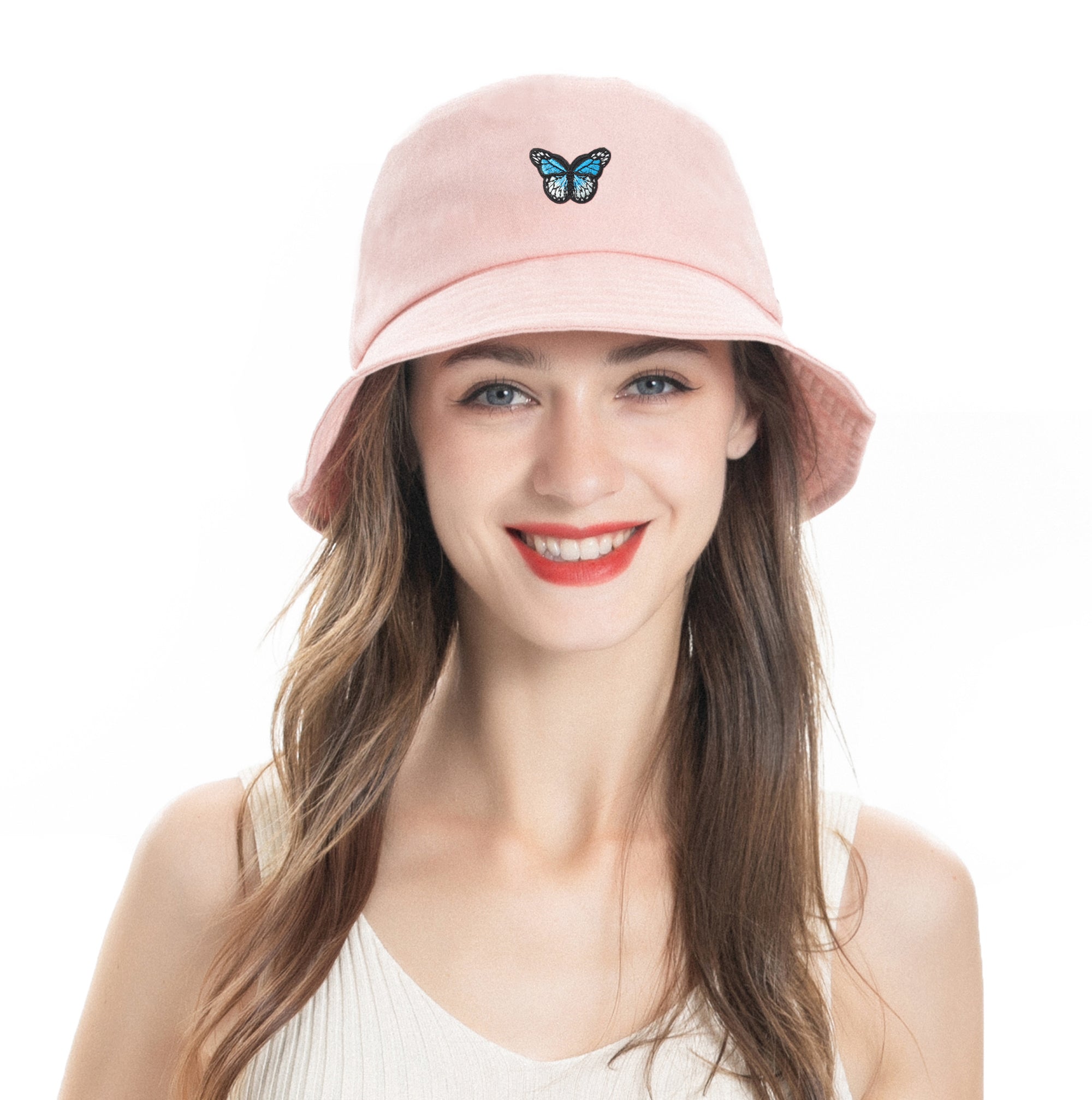 Embroidered Butterfly Bucket Hat