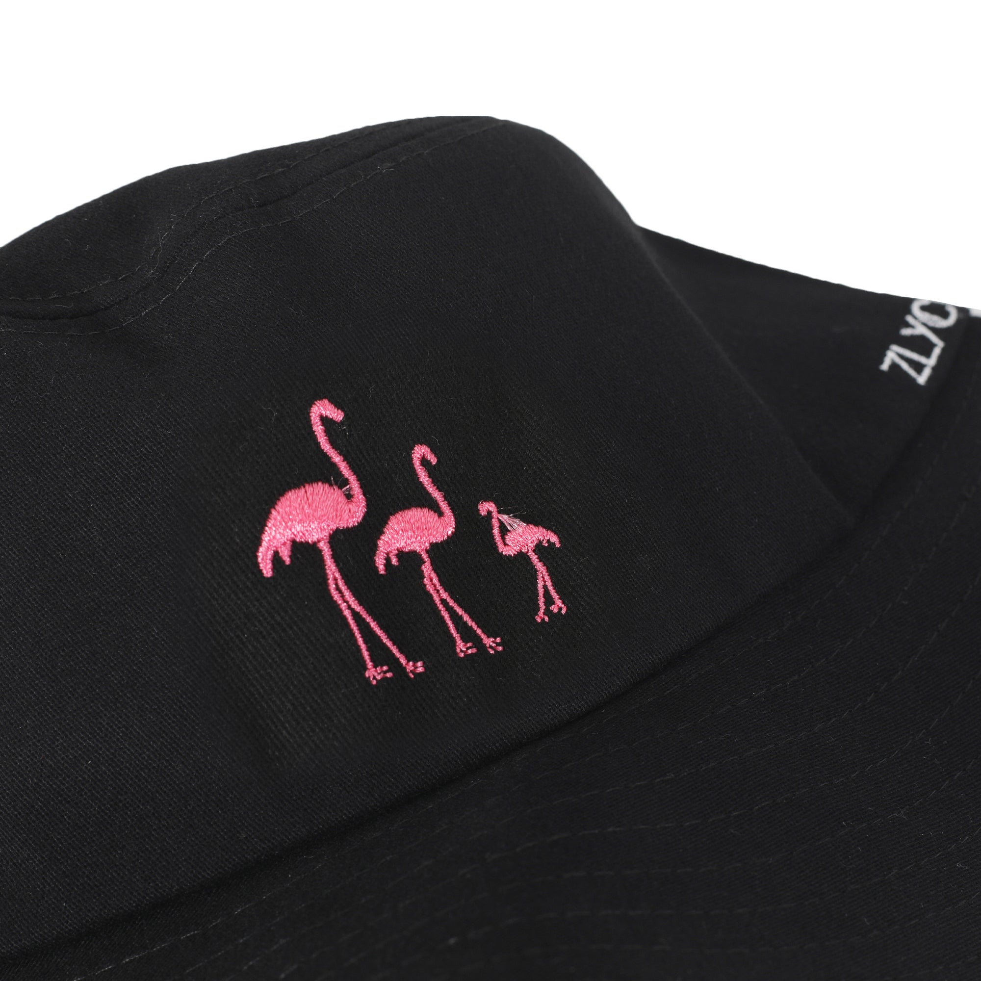 ZLYC Embroidered flamingo Bucket Hat