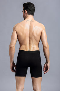 ZLYC Men's Long Leg Cotton Boxer Briefs Underwear, 3/4 Pack
