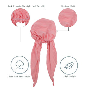 ZLYC Chemo Headwear Pre Tied Head Scarf Headwraps Lightweight Turban Beanie Cap for Women (Solid Pink)