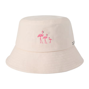 ZLYC Embroidered flamingo Bucket Hat