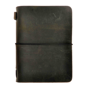Vintage Handmade Refillable Dark Green Leather Passport Size Travelers Journals Diary Notepad Notebook
