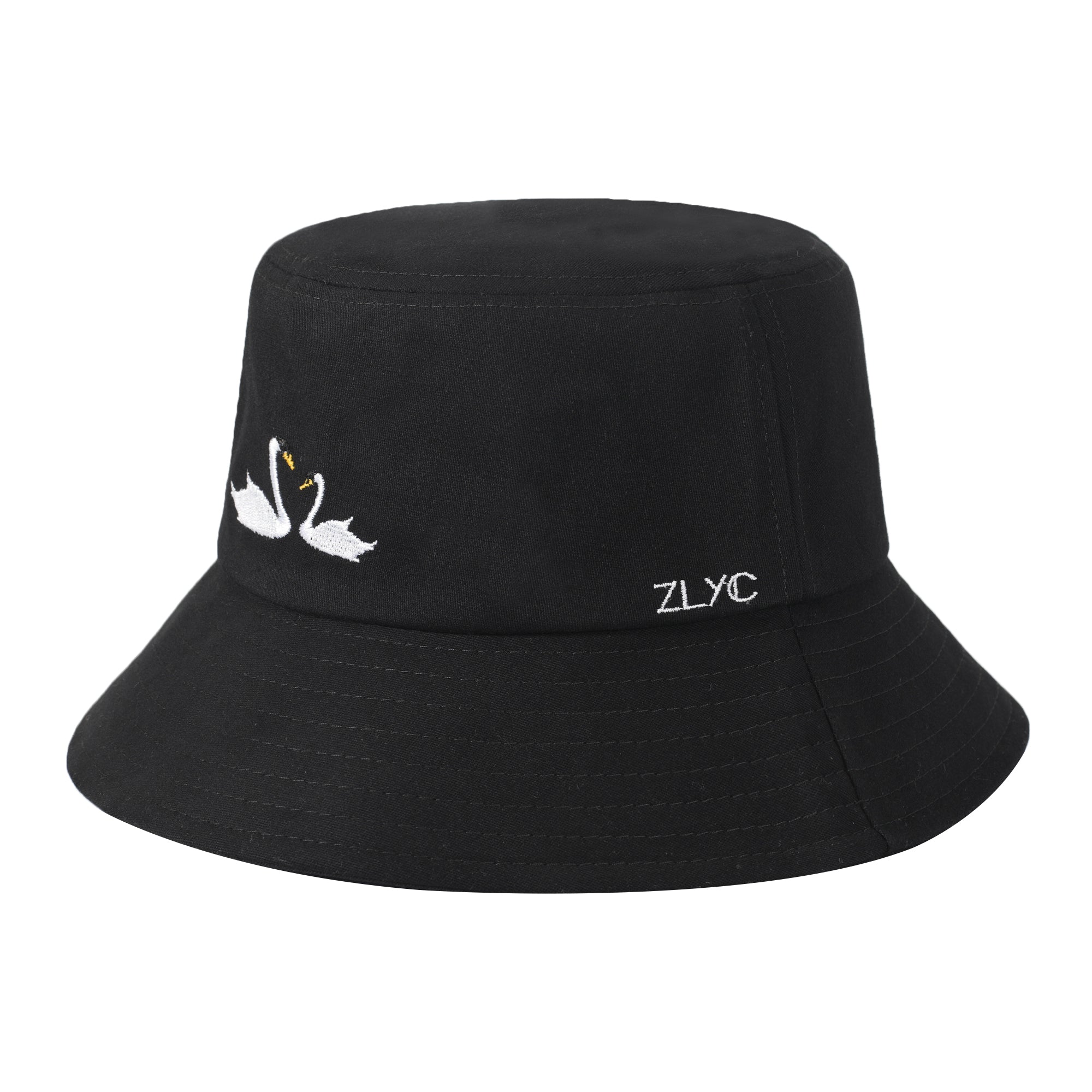 Embroidered Swan Bucket Hat