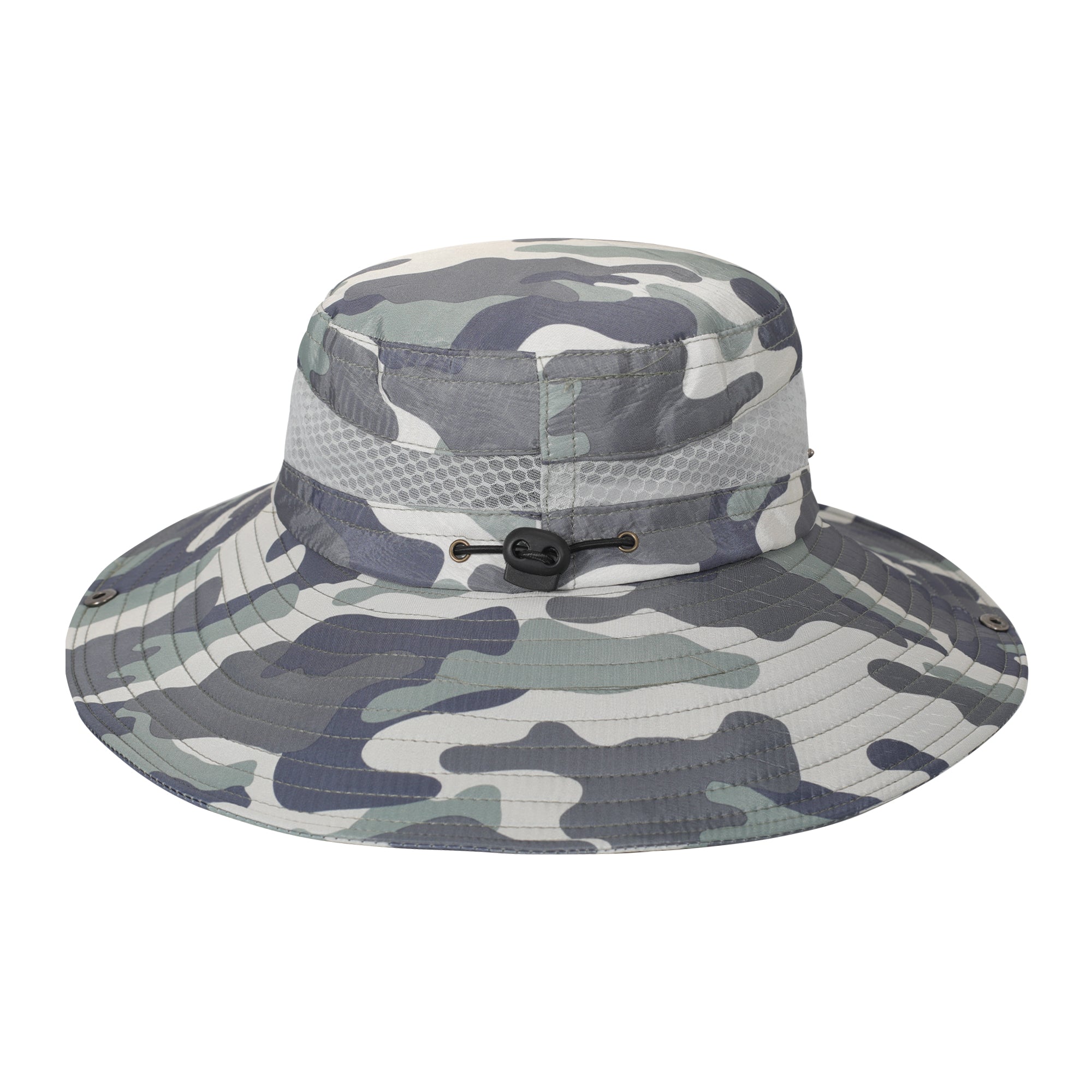 1pc Spring/Summer Men Fishing Camo Cap Outdoor Bucket Cap Foldable  Breathable Wide Brim Sun Hat With Hollow Out Rim For Mountain Climbing And