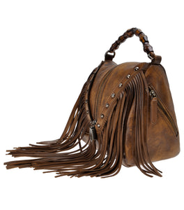 Handmade Leather Crossbody Handbag-Ecuador, Dark Brown Leather Purse, Boho Purse Indigenous Hand Made Natural / 6x10 Inches